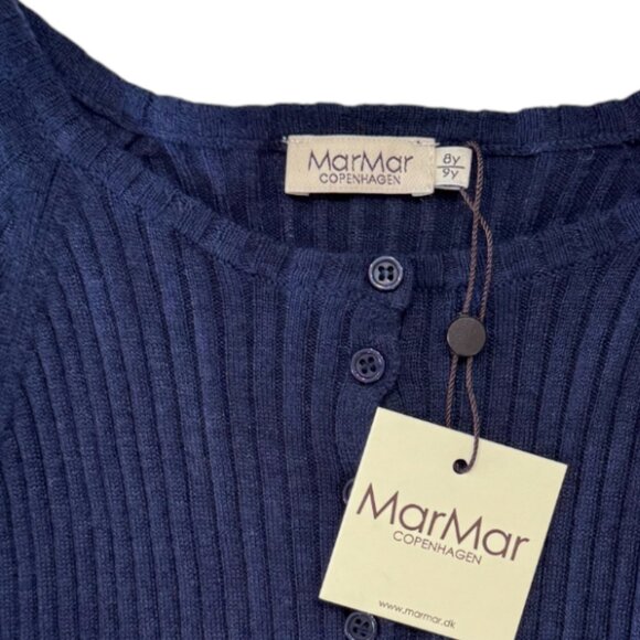MARMAR COPENHAGEN - LIGHT KNIT TURTLE NECK TOP - 5% CASHMERE - DEEP BLUE - NWT - Picture 3 of 4